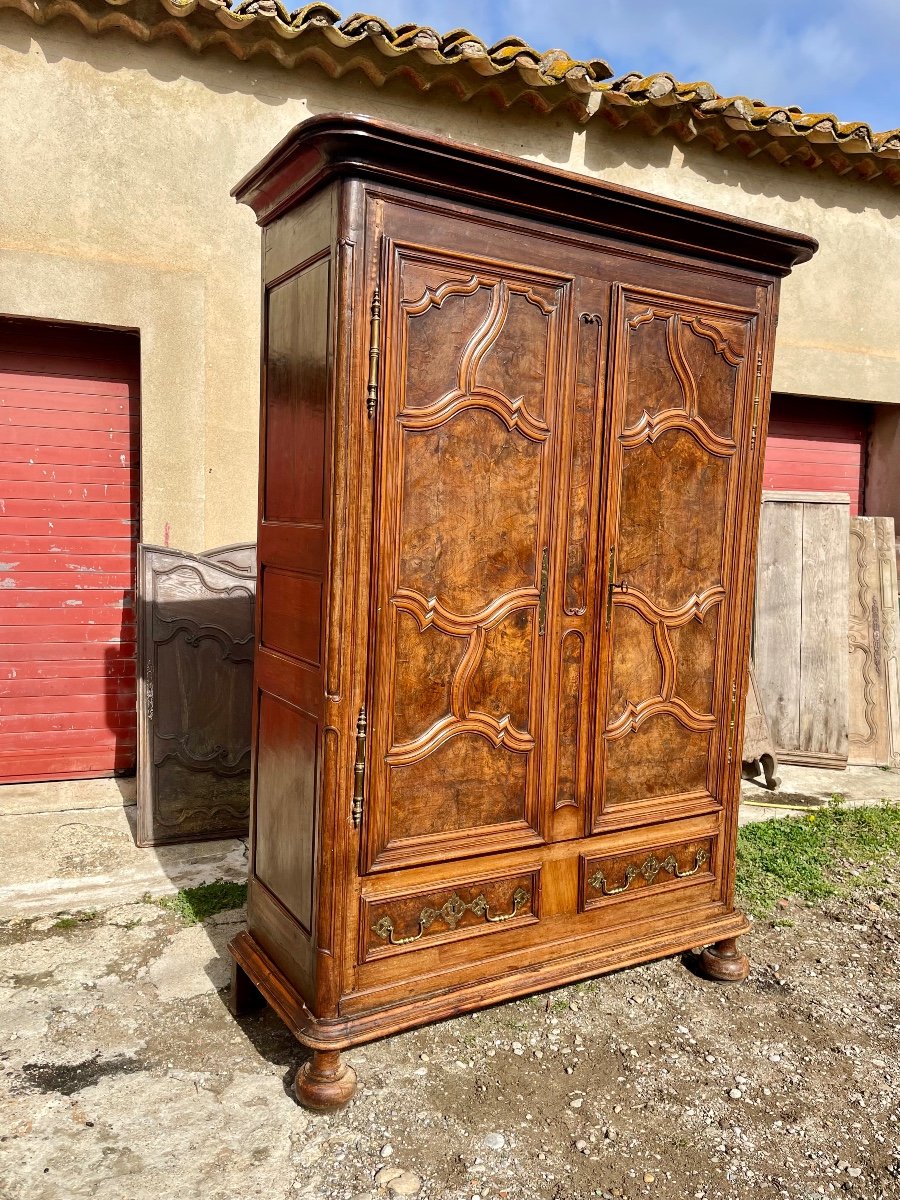 Armoire,,bressane Louis XV En Noyer D époque XVIIIem Siècle.-photo-2