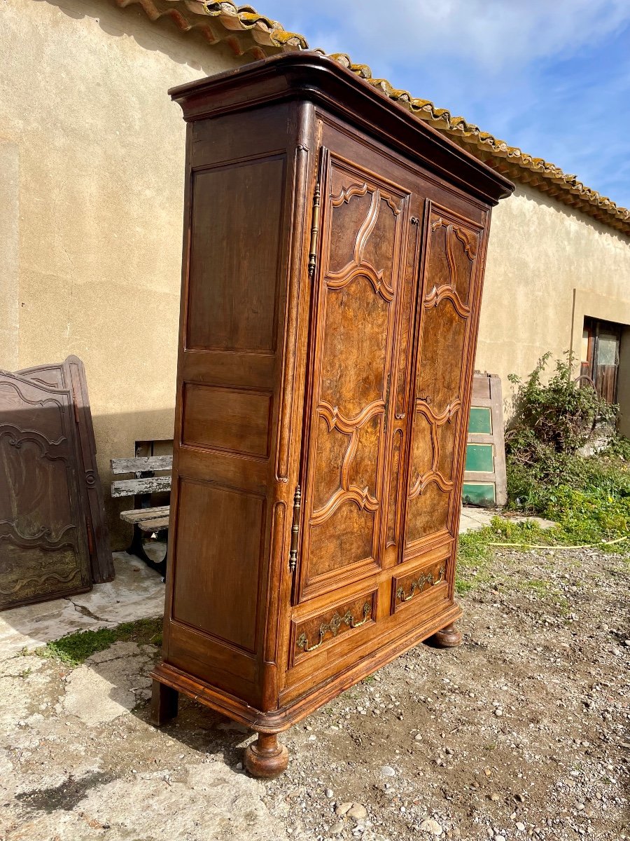 Louis XV Bressane Walnut Wardrobe From The 18th Century.-photo-3