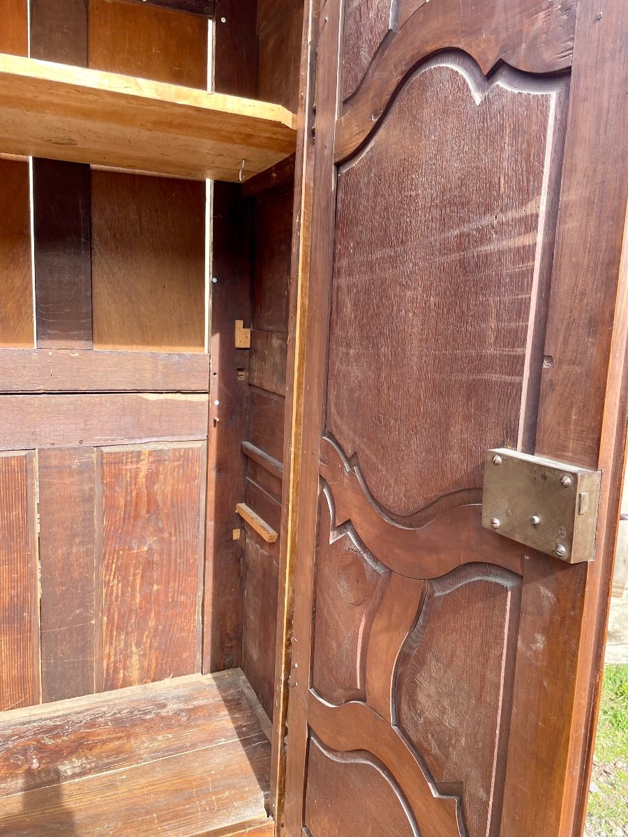 Armoire,,bressane Louis XV En Noyer D époque XVIIIem Siècle.-photo-2