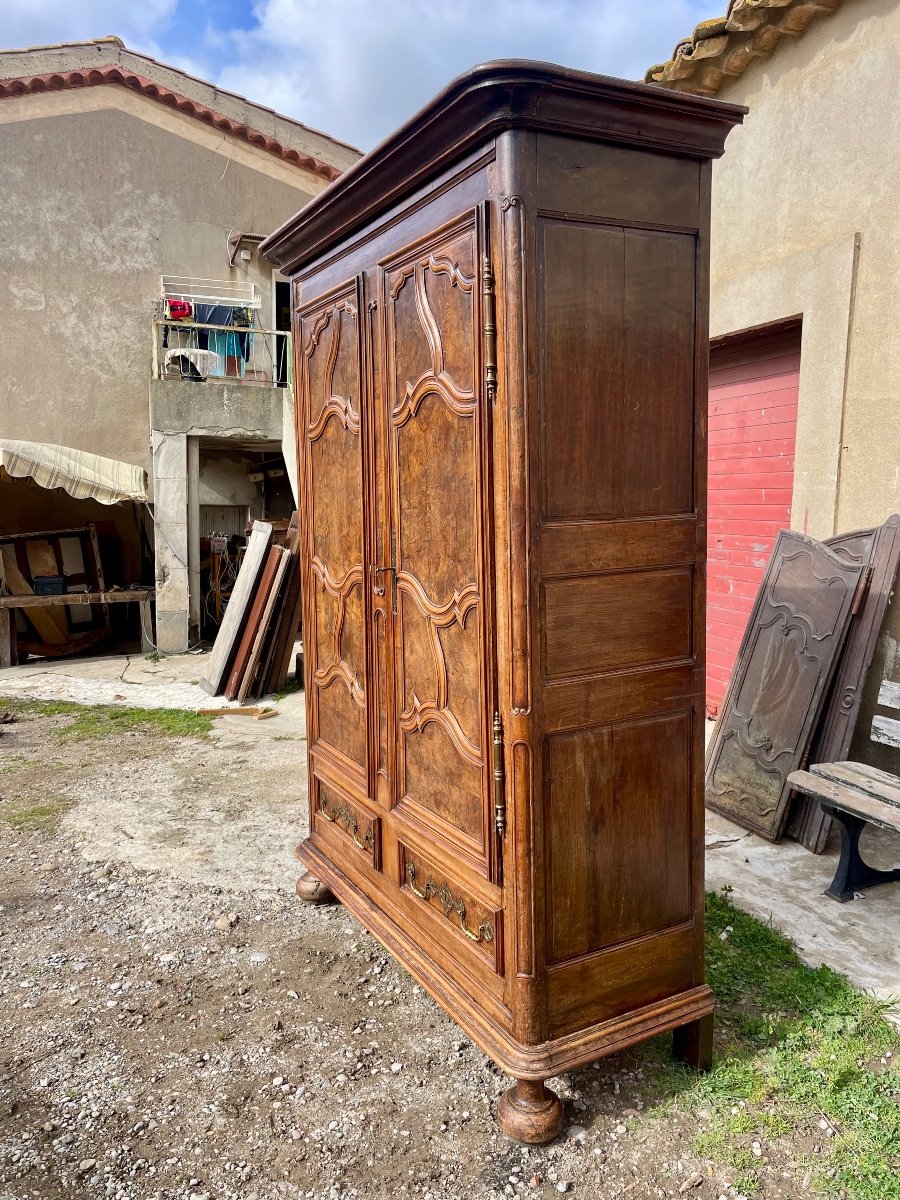 Louis XV Bressane Walnut Wardrobe From The 18th Century.-photo-8