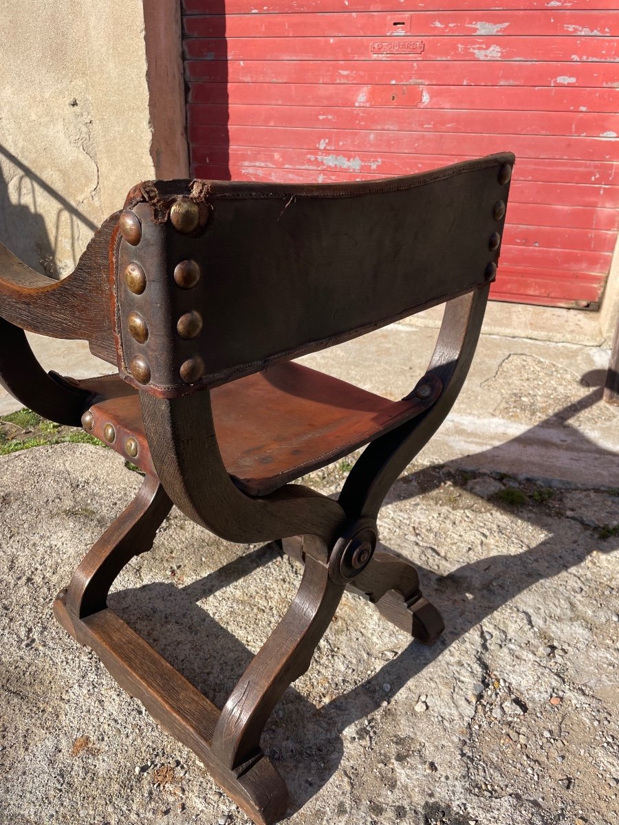 Dagobert Armchair, Louis XIII, In Oak, 18th Century.-photo-6