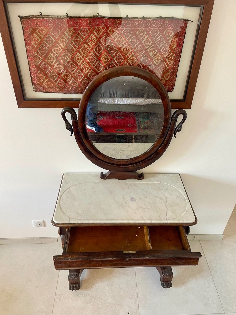 Dressing Table, Empire In Mahogany From The 19th Century.-photo-1