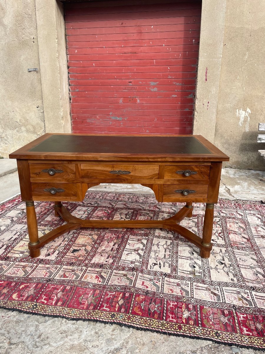 Desk, Double-sided Empire Walnut, 1900s.-photo-2