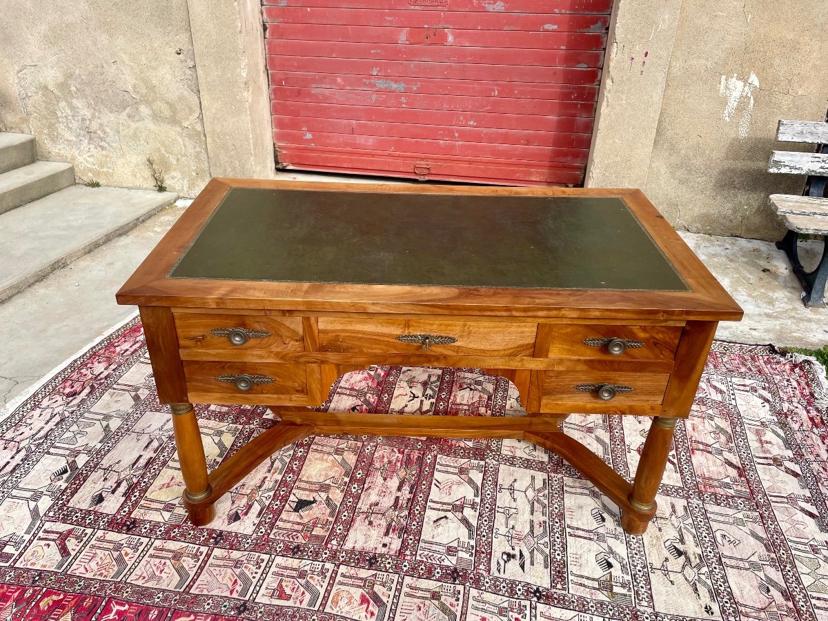 Desk, Double-sided Empire Walnut, 1900s.-photo-3