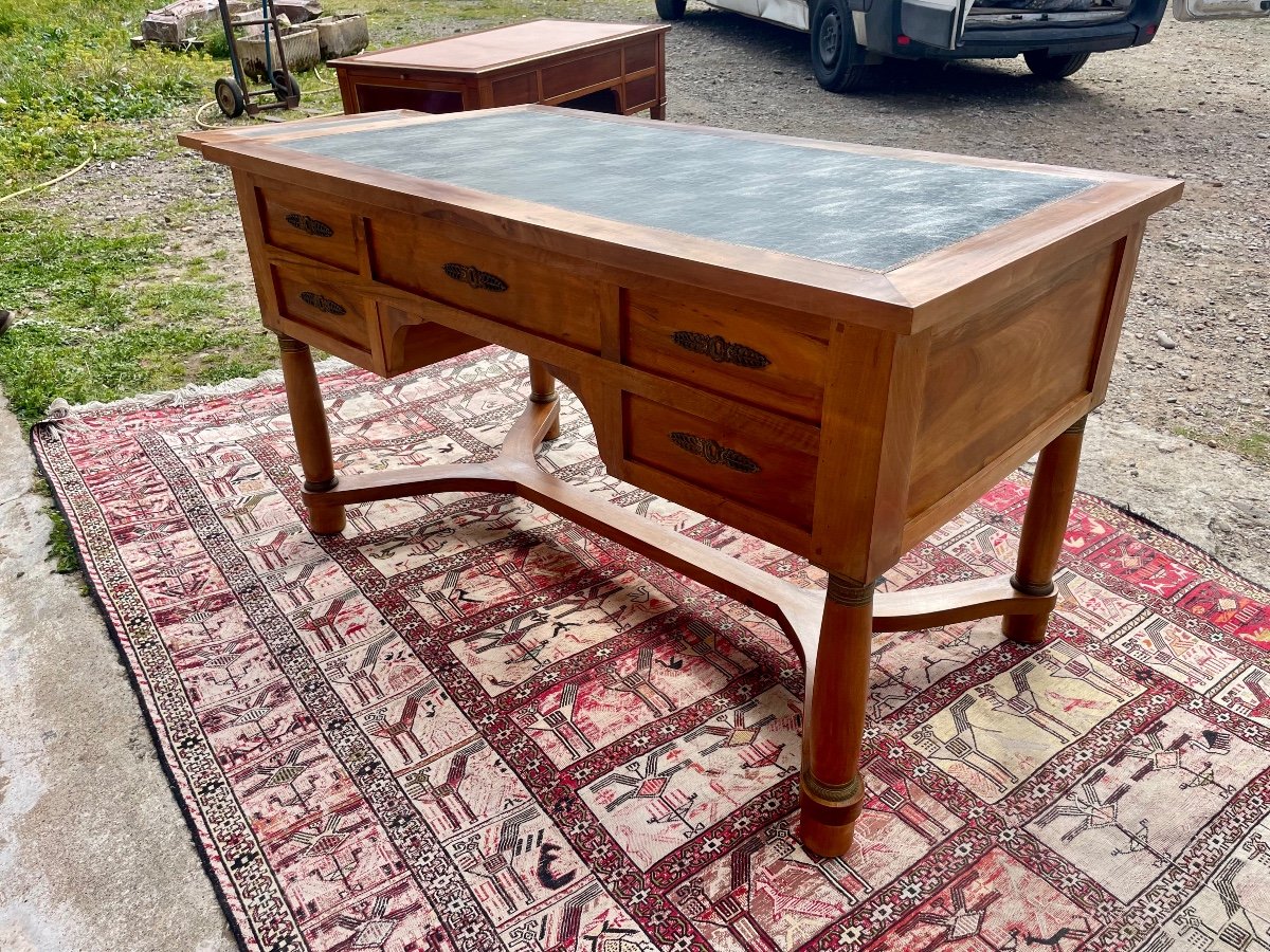 Desk, Double-sided Empire Walnut, 1900s.-photo-2