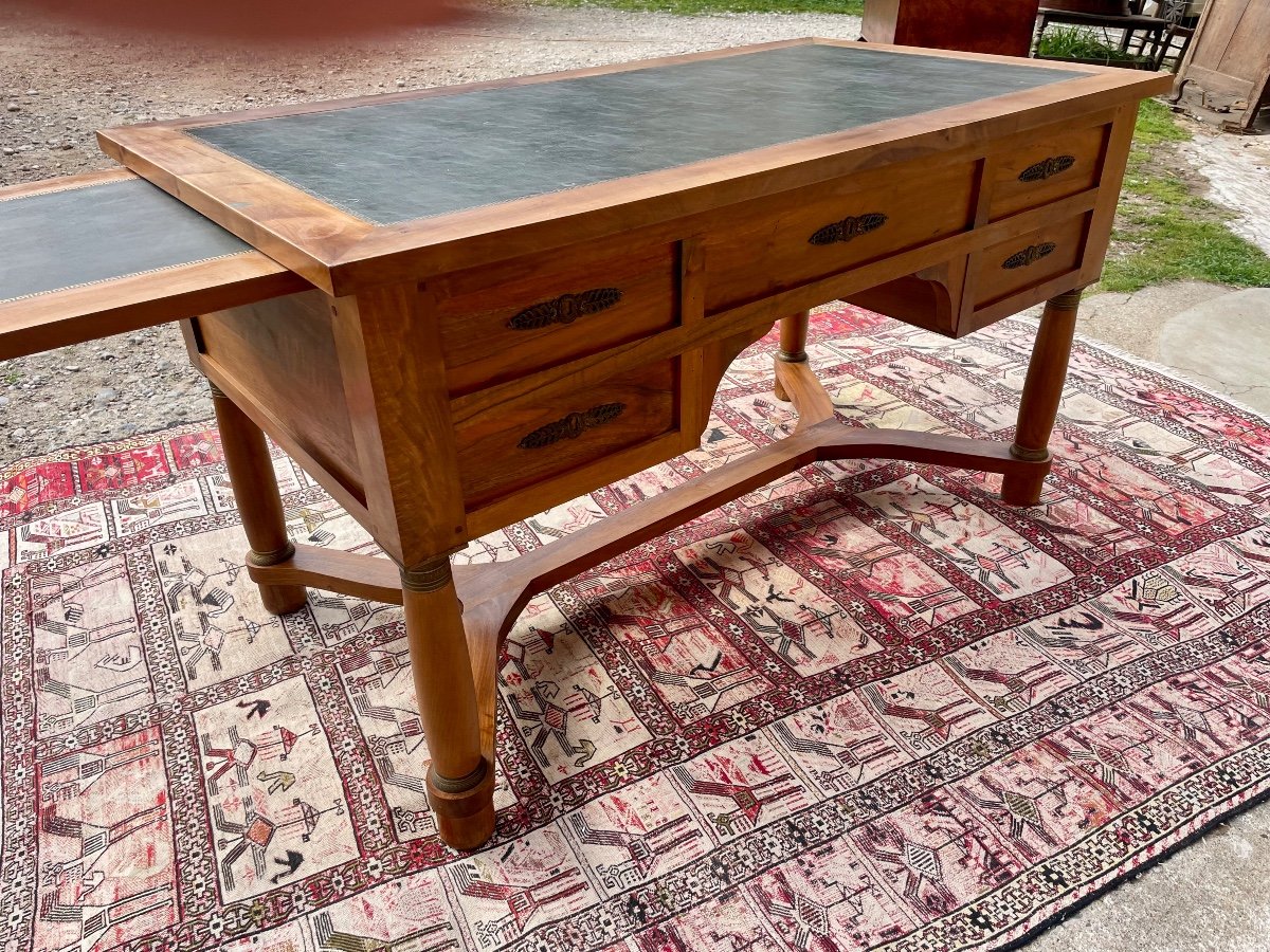 Desk, Double-sided Empire Walnut, 1900s.-photo-3