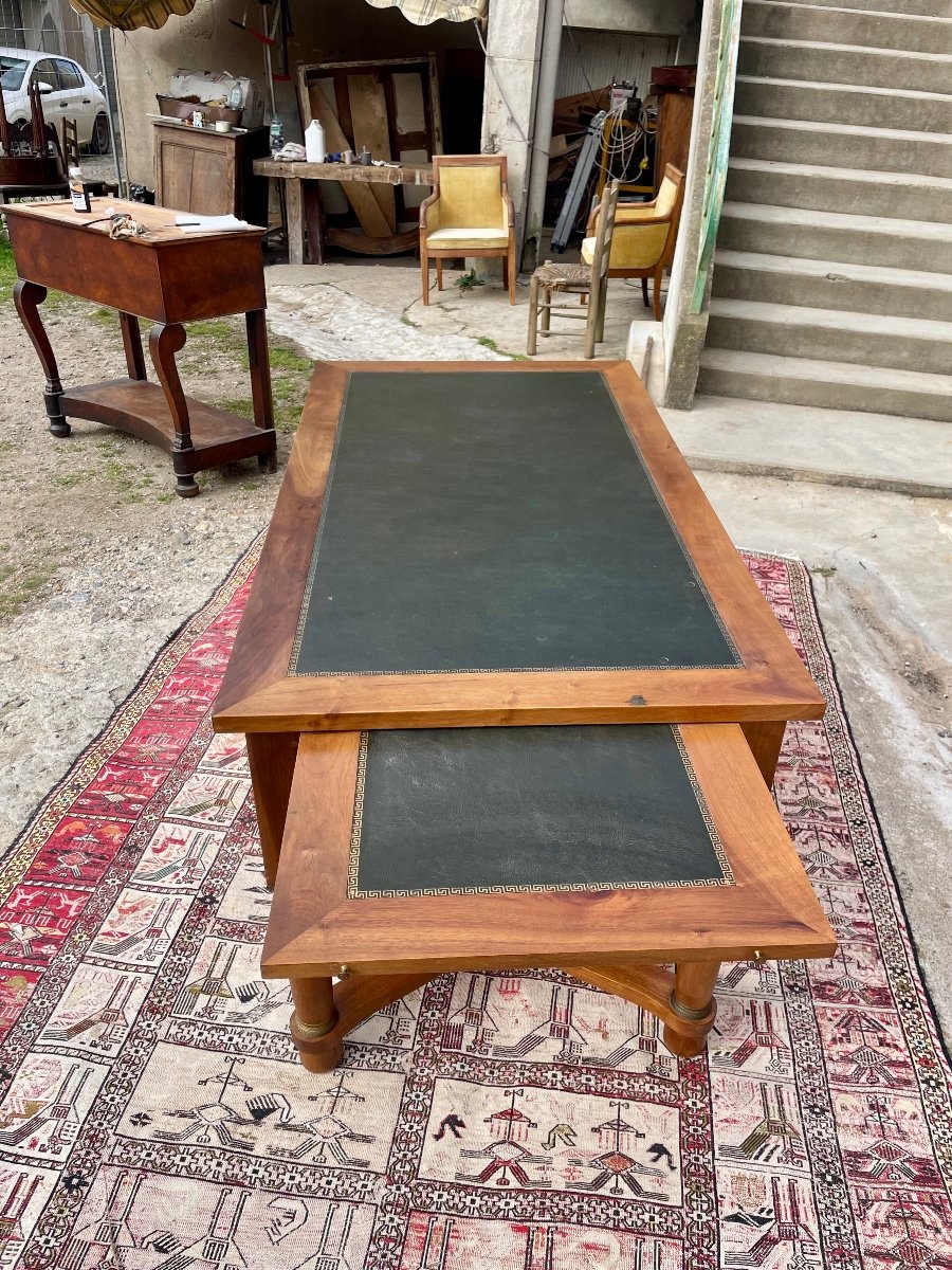 Desk, Double-sided Empire Walnut, 1900s.-photo-4