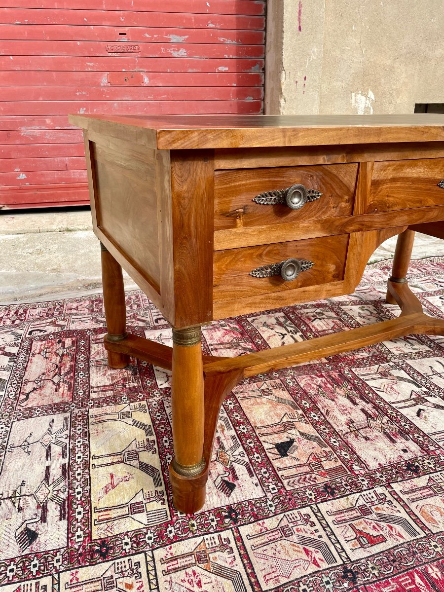 Desk, Double-sided Empire Walnut, 1900s.-photo-5