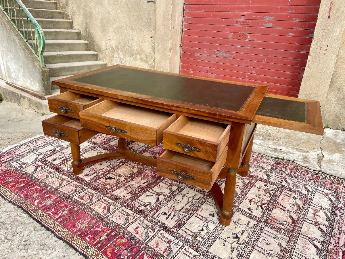 Desk, Double-sided Empire Walnut, 1900s.-photo-6