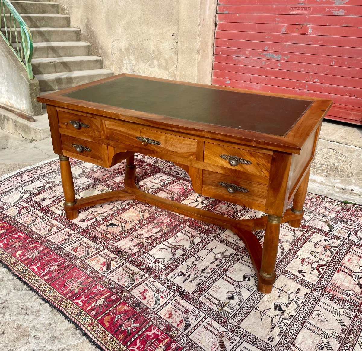 Bureau, Double Face Empire En Noyer D époque 1900.