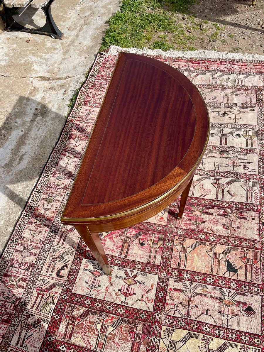 Louis XVI Half Moon Table In Mahogany From The 1900s.-photo-4