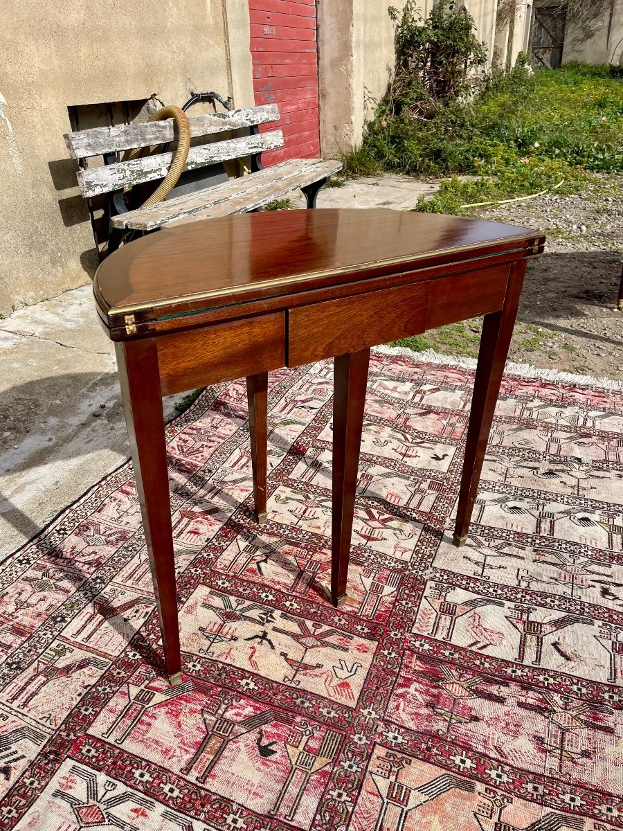 Louis XVI Half Moon Table In Mahogany From The 1900s.-photo-5