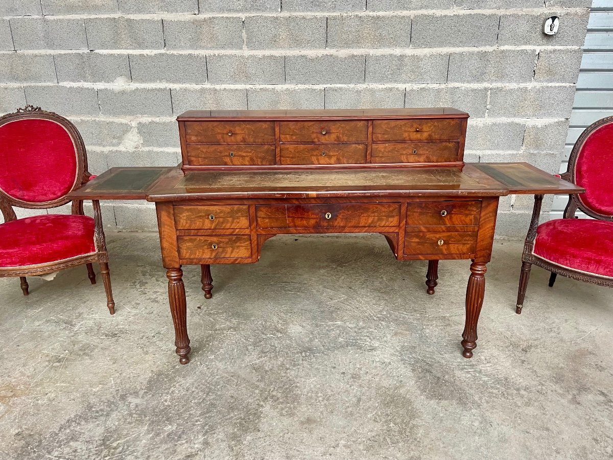 Restoration Cashew Desk From The 19th Century.-photo-2