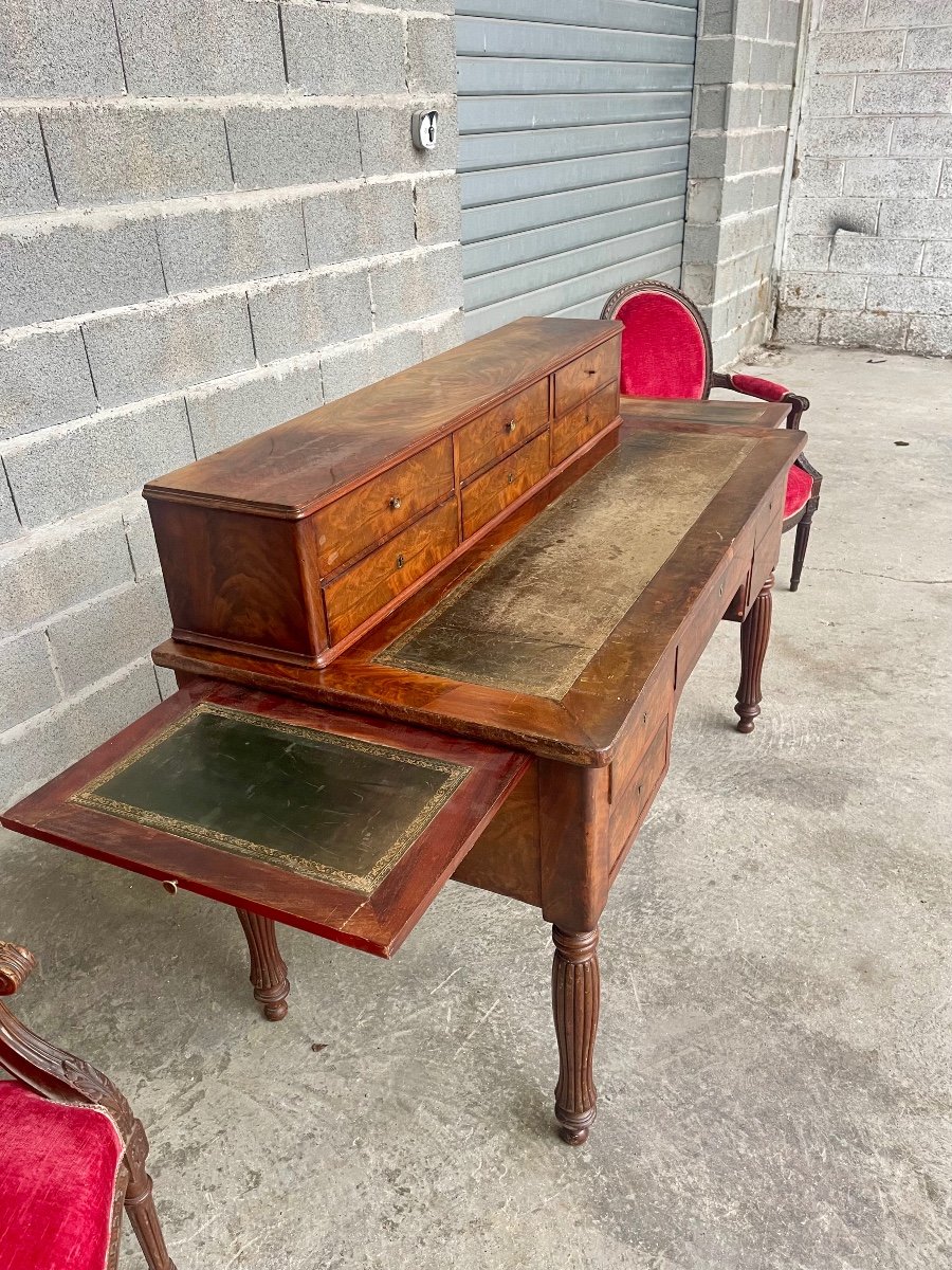 Restoration Cashew Desk From The 19th Century.-photo-3