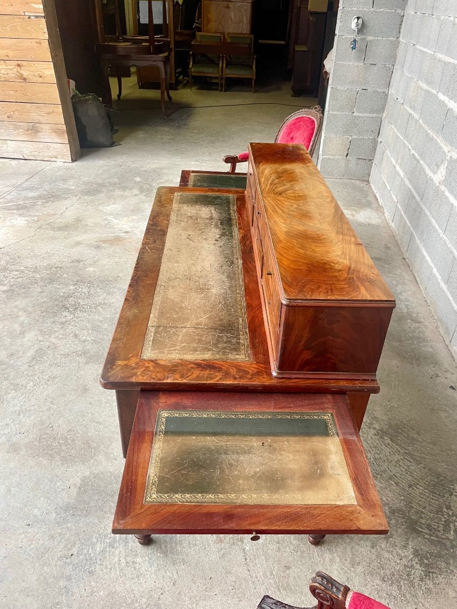 Restoration Cashew Desk From The 19th Century.-photo-4