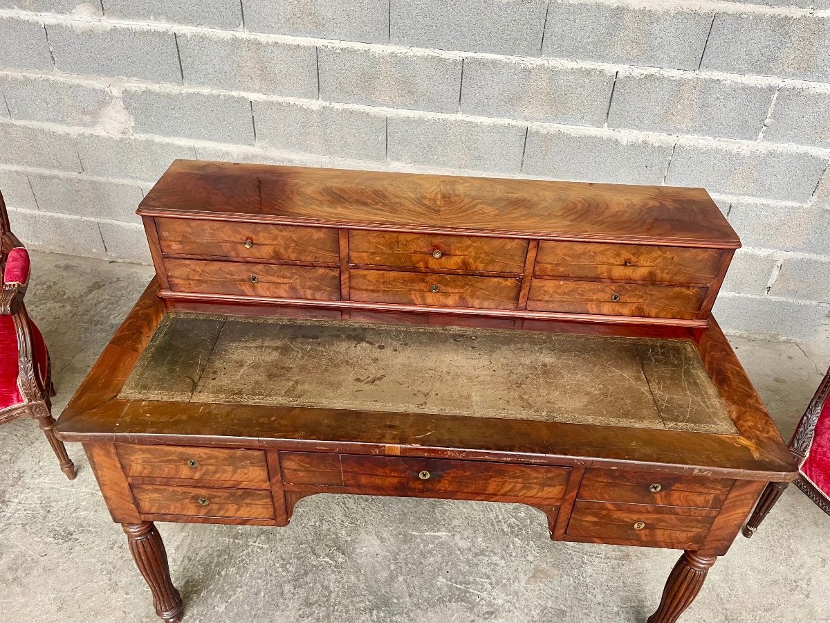 Restoration Cashew Desk From The 19th Century.-photo-4