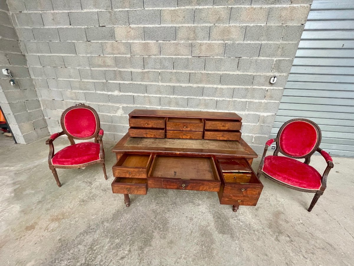 Restoration Cashew Desk From The 19th Century.-photo-7