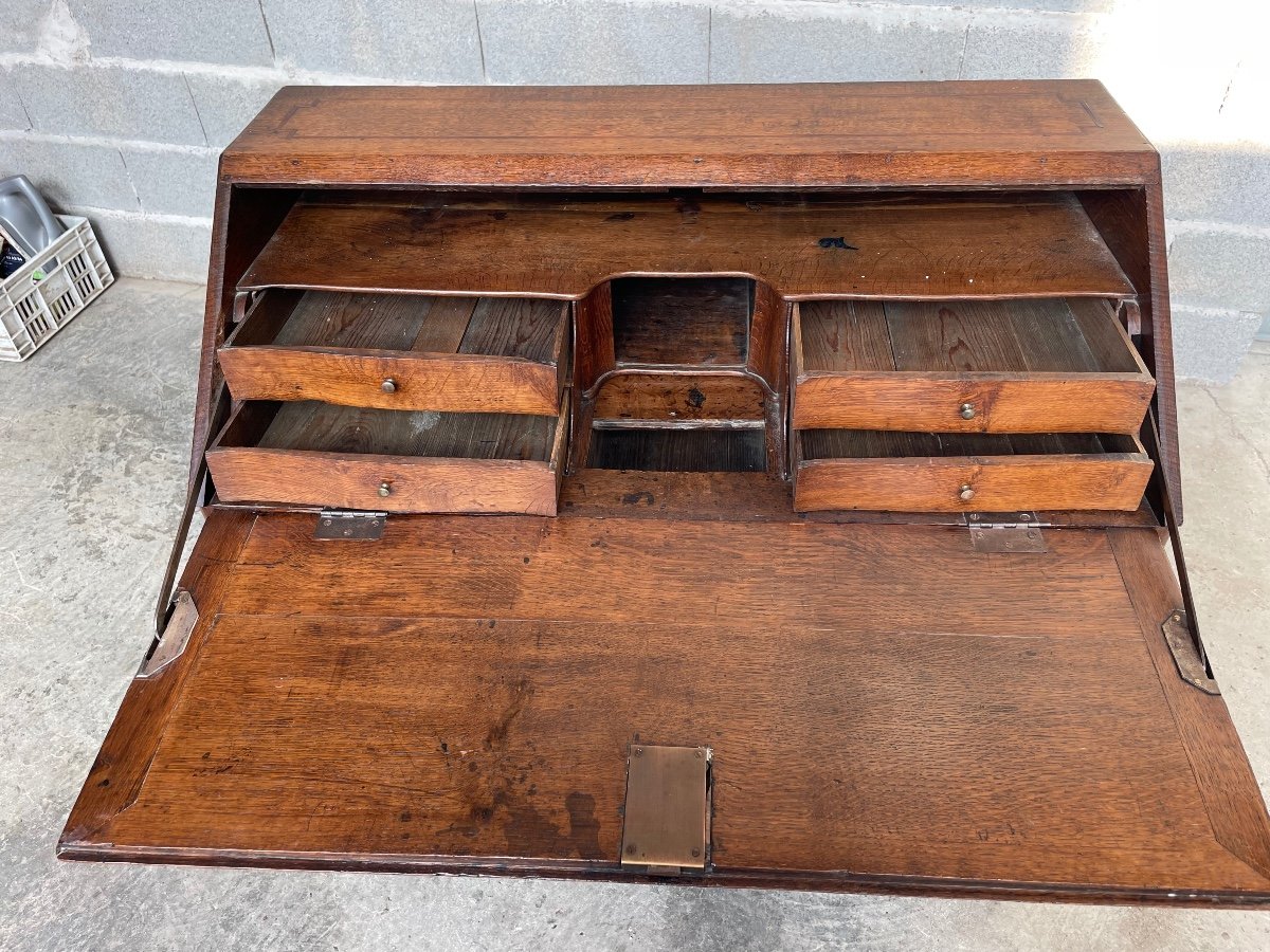 Louis XVI Donkey's Back Desk In Oak From The 18th Century.-photo-4