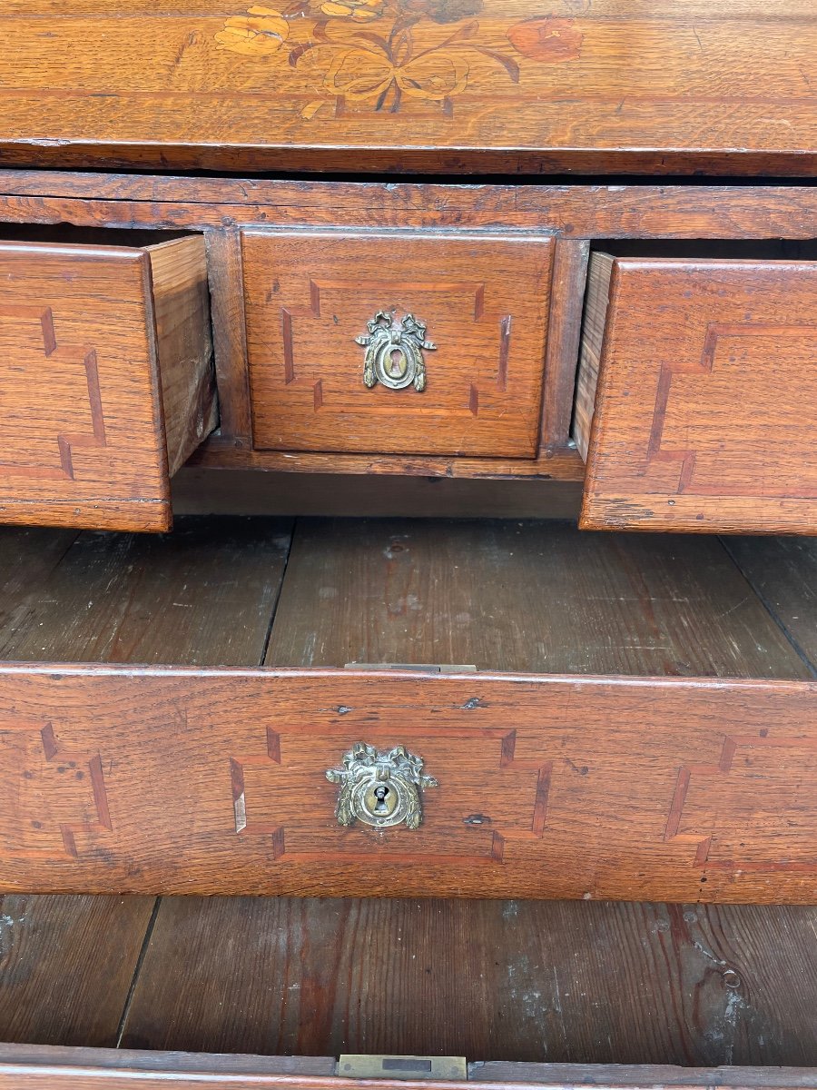 Louis XVI Donkey's Back Desk In Oak From The 18th Century.-photo-1