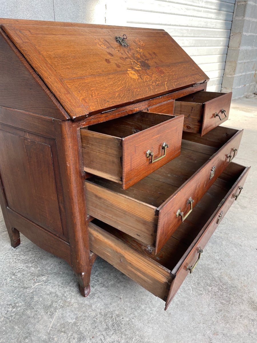 Louis XVI Donkey's Back Desk In Oak From The 18th Century.-photo-3