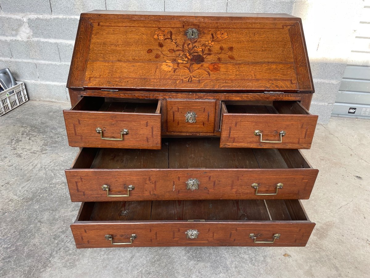 Louis XVI Donkey's Back Desk In Oak From The 18th Century.-photo-4