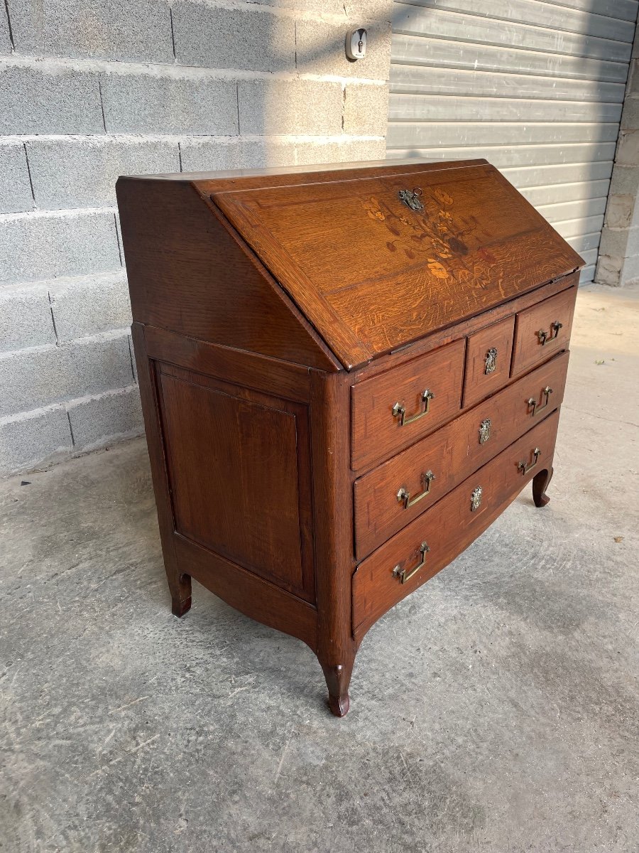 Louis XVI Donkey's Back Desk In Oak From The 18th Century.-photo-7