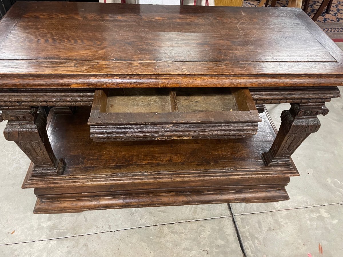 Louis XIII Console In Oak From The 18th Century -photo-3