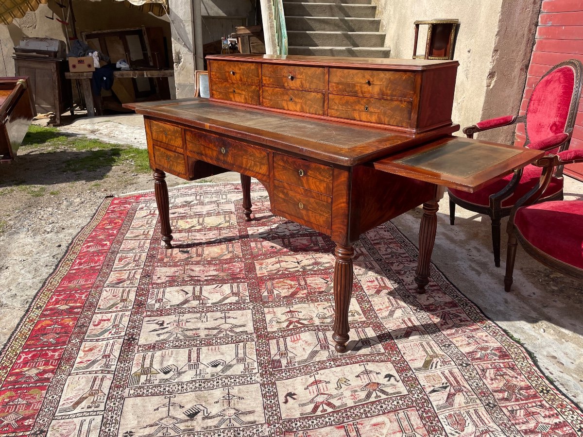 Restoration Mahogany Stepped Desk From The 19th Century.-photo-2