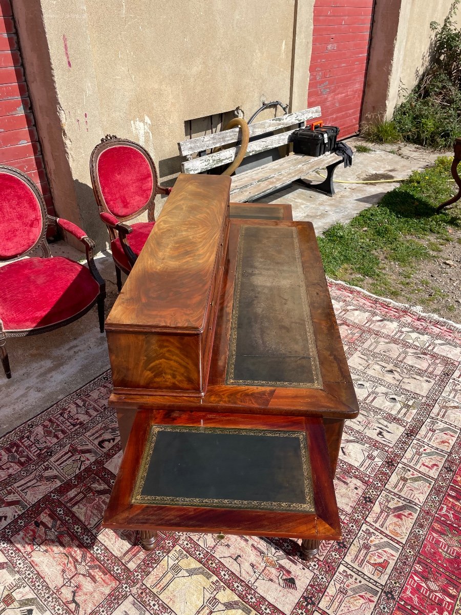 Restoration Mahogany Stepped Desk From The 19th Century.-photo-7