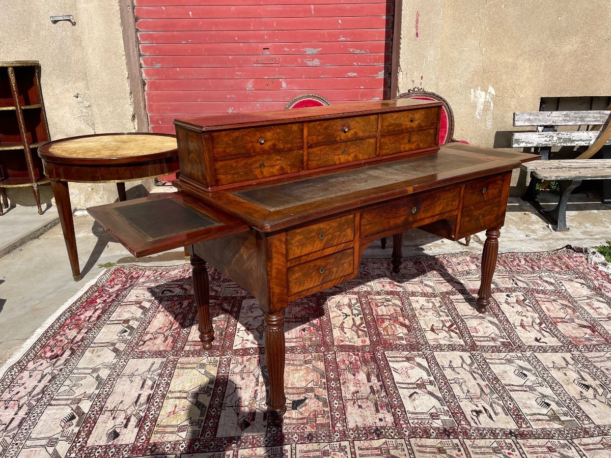 Restoration Mahogany Stepped Desk From The 19th Century.-photo-8