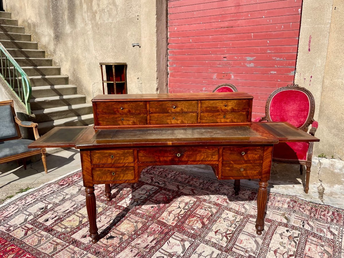 Restoration Mahogany Stepped Desk From The 19th Century.