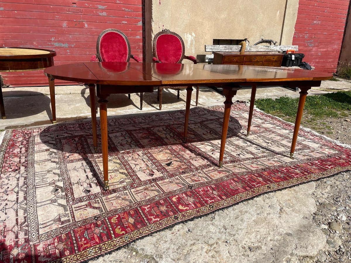 Table De Salle à Manger, Six Pieds En Acajou Louis XVI D époque XIXém Siècle.-photo-4