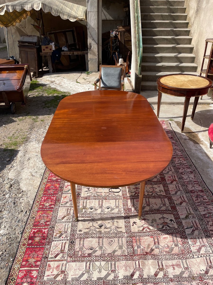 Table De Salle à Manger, Six Pieds En Acajou Louis XVI D époque XIXém Siècle.-photo-3