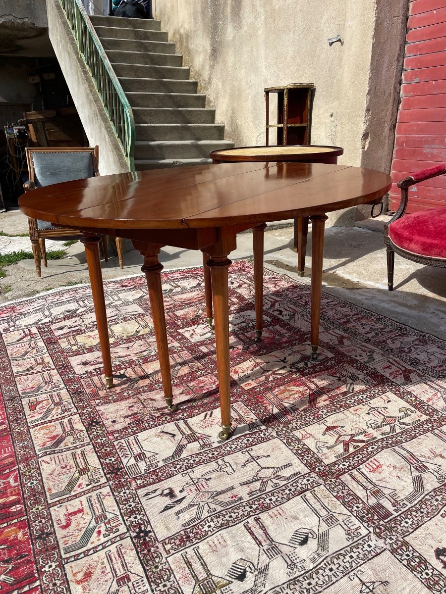 Table De Salle à Manger, Six Pieds En Acajou Louis XVI D époque XIXém Siècle.-photo-7