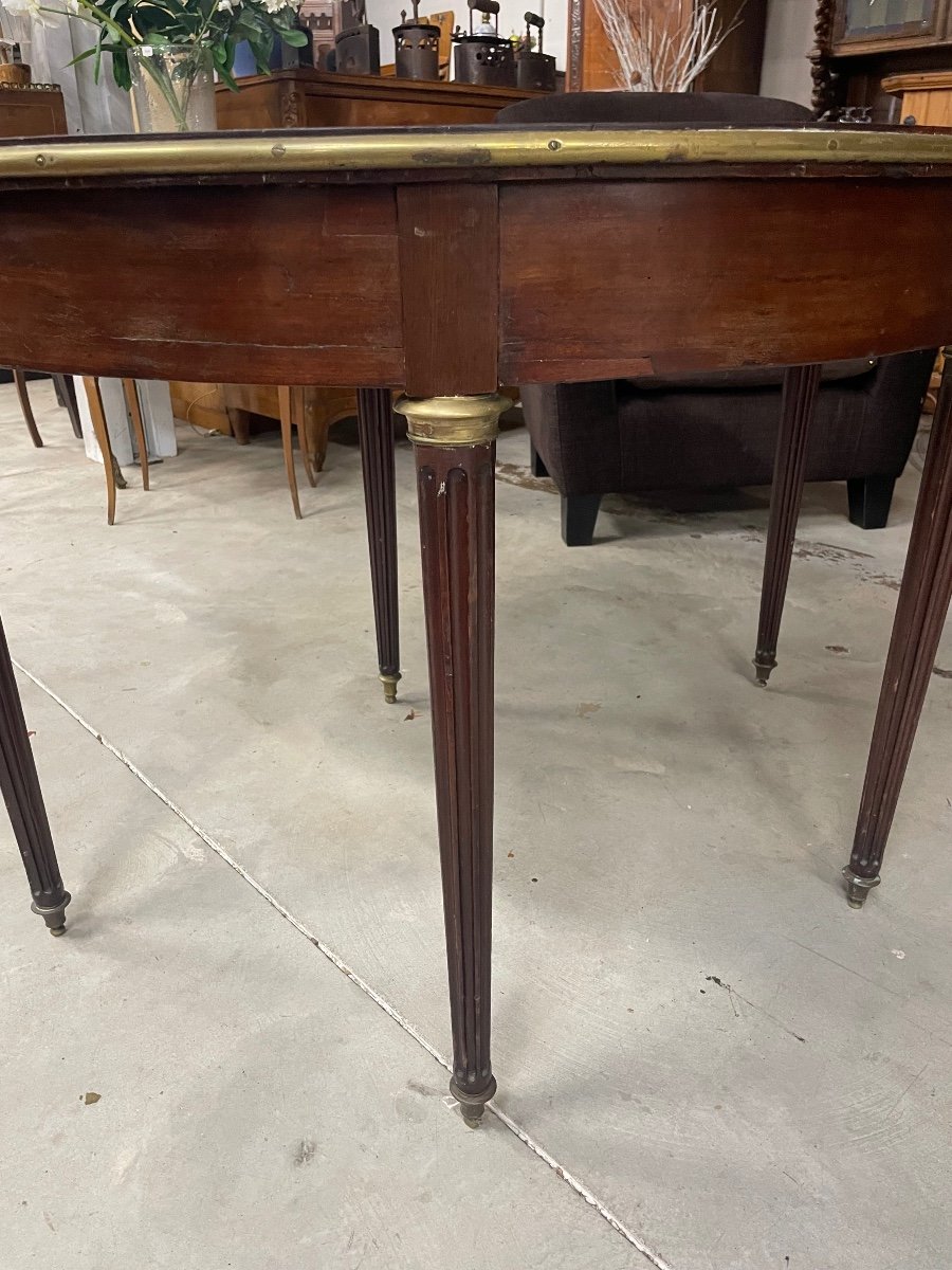 Louis XVI Half Moon Table In Mahogany From The 18th Century.-photo-5