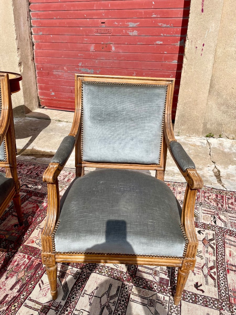 Pair Of Louis XVI Armchairs From The 19th Century -photo-2