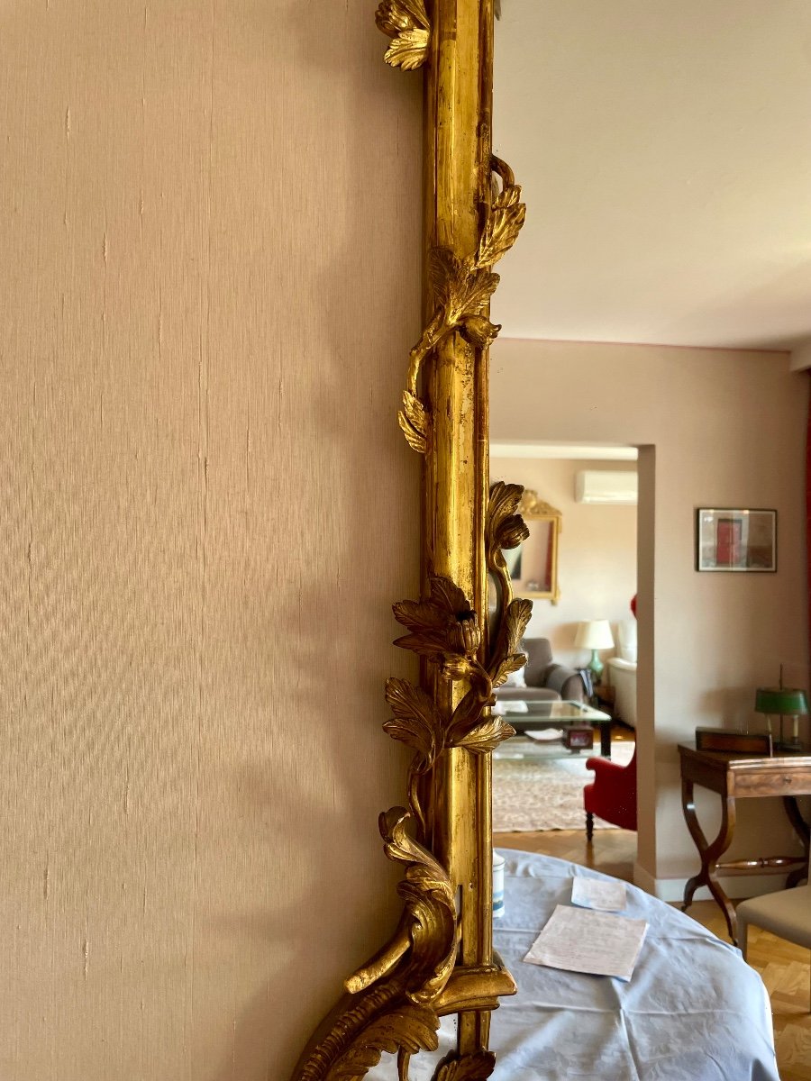 Miroir, Louis XV, En Bois, Doré , D’époque XIXe Siècle.-photo-3