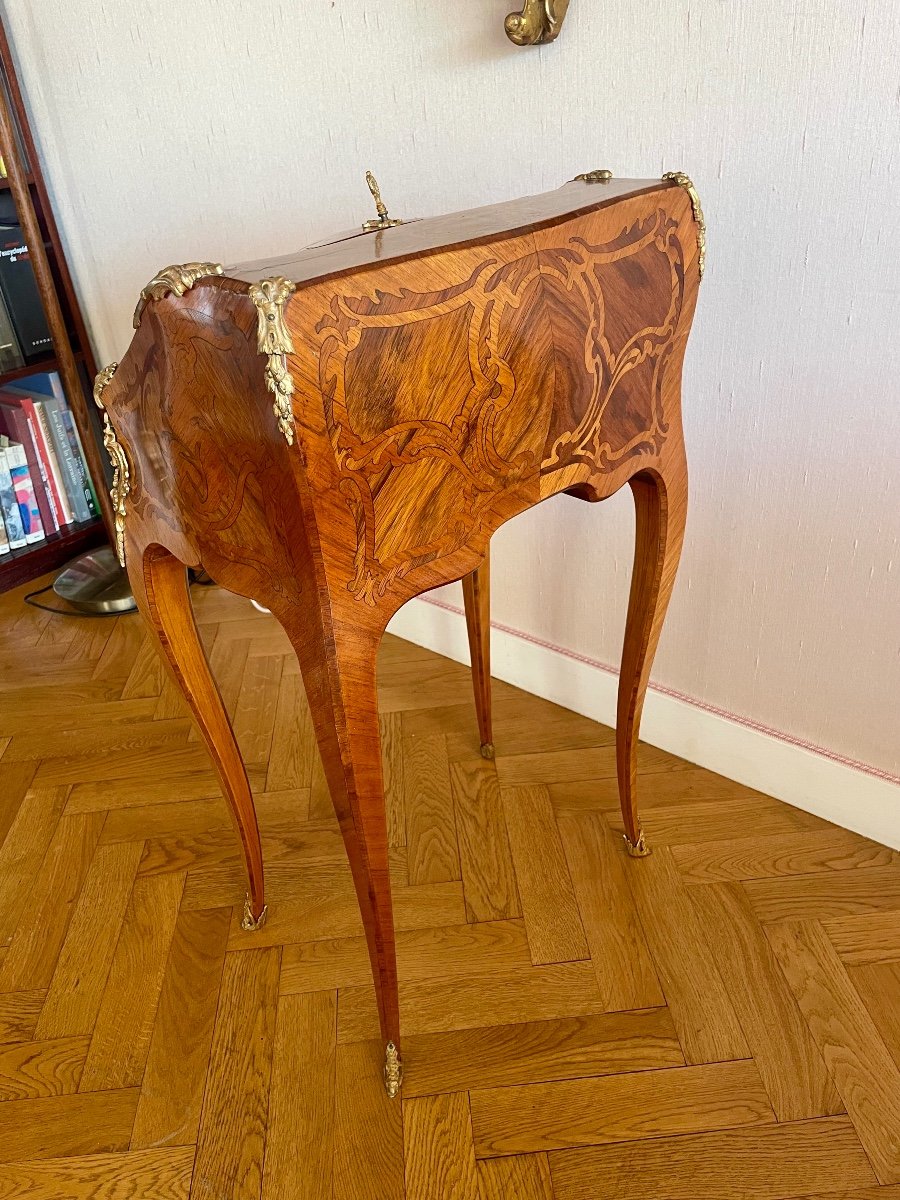 Bureau, De Dames,  Louis, XV, Bois De Roses, D époque XIXém Siècle -photo-1