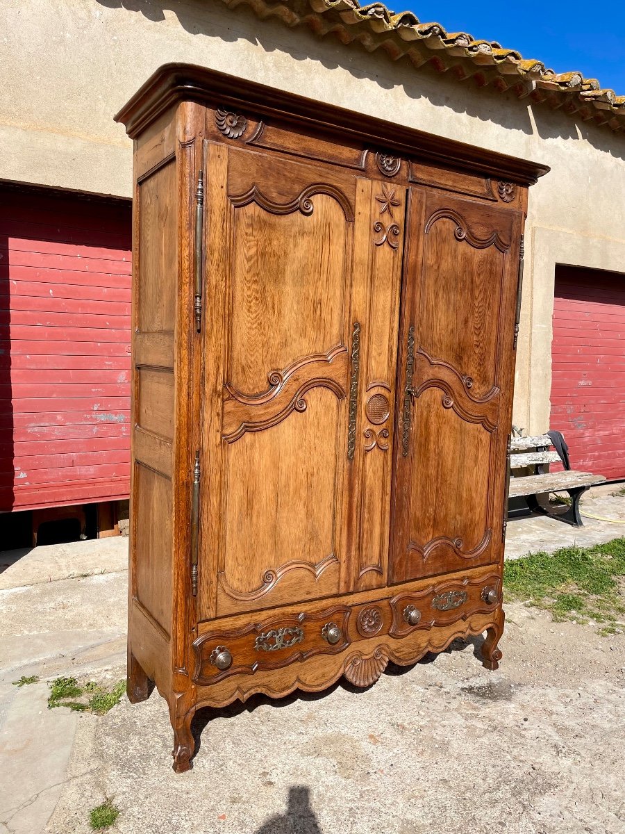 Armoire Louis XV En Chêne D époque XVIIIem Siècle.-photo-4