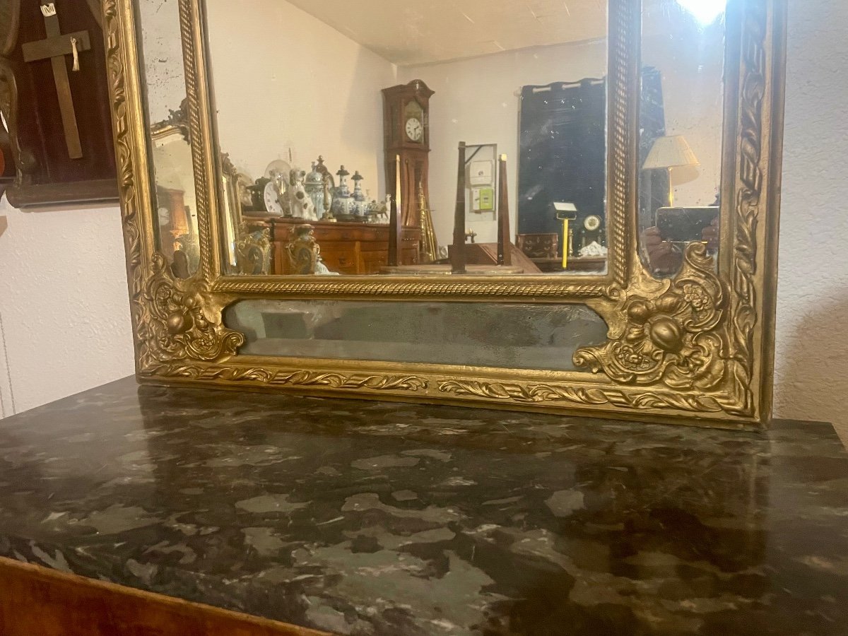 Miroir à Parclose En Bois Doré Louis XV, D époque XIXém Siècle.-photo-3