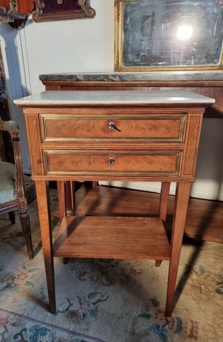 Table à écrire chiffonnière Louis XVI en acajou époque XVIIIé