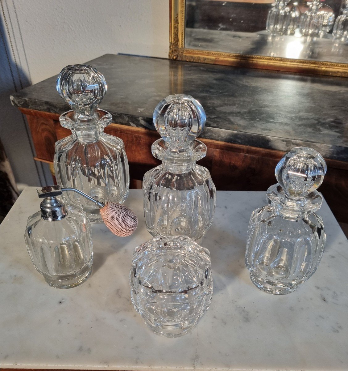 Ensemble De Toilette En Cristal De Baccarat, Malmaison époque XXé