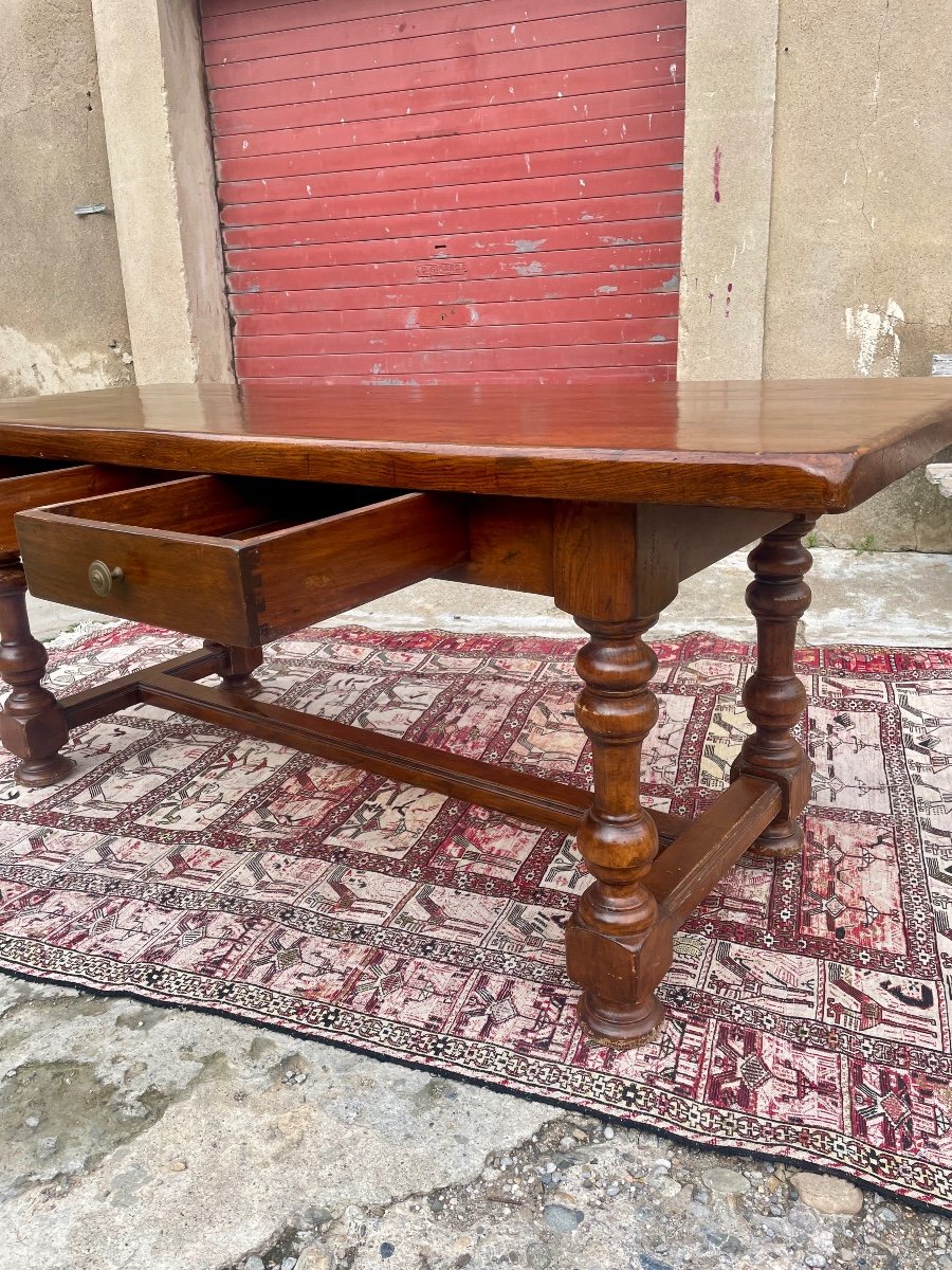 Table De Ferme Louis XIII, En Noyer D époque 1900.-photo-1