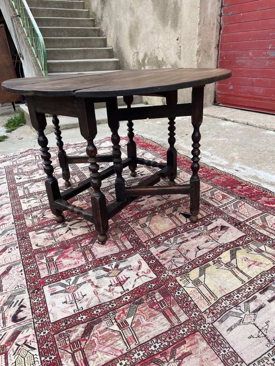 Table, Louis XIII Portfolio, In Oak, From The 17th Century.-photo-3