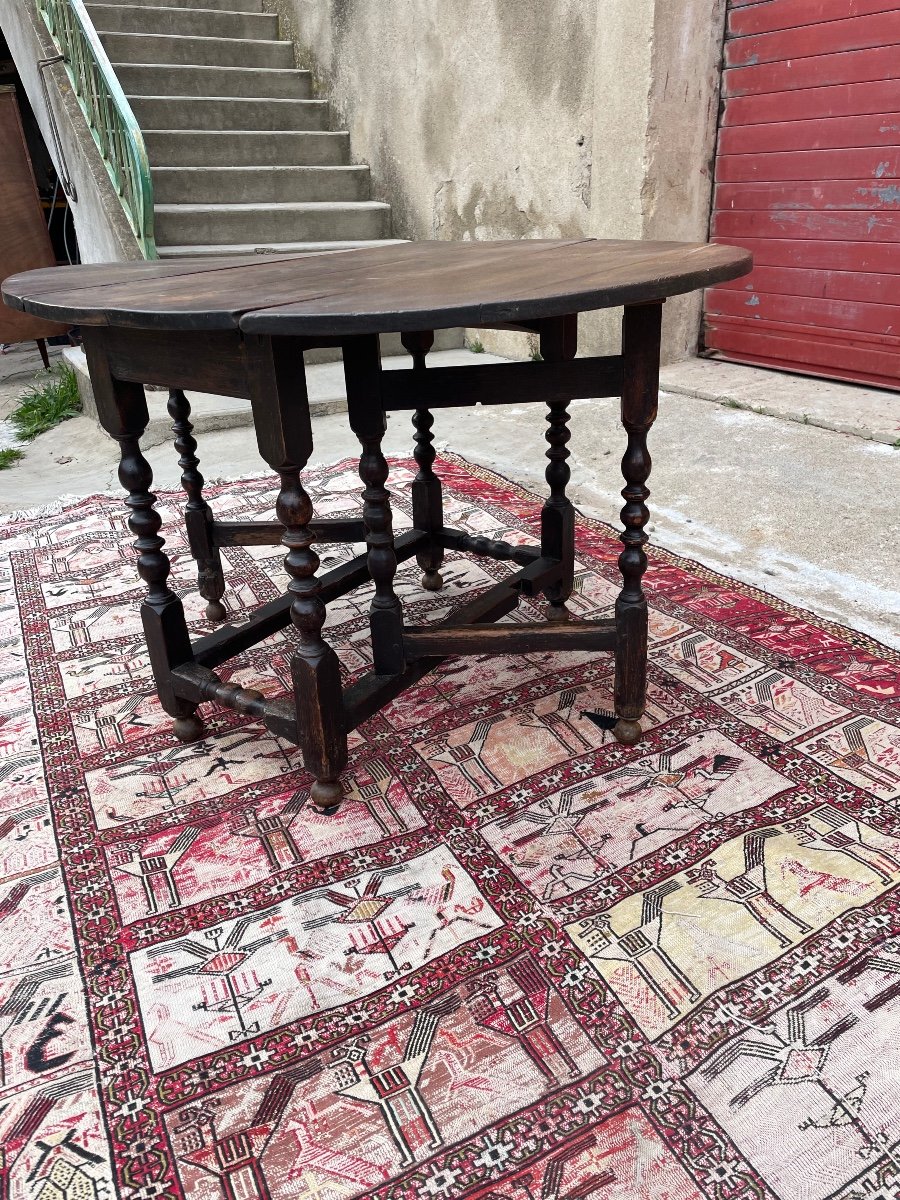 Table, Louis XIII Portfolio, In Oak, From The 17th Century.-photo-4