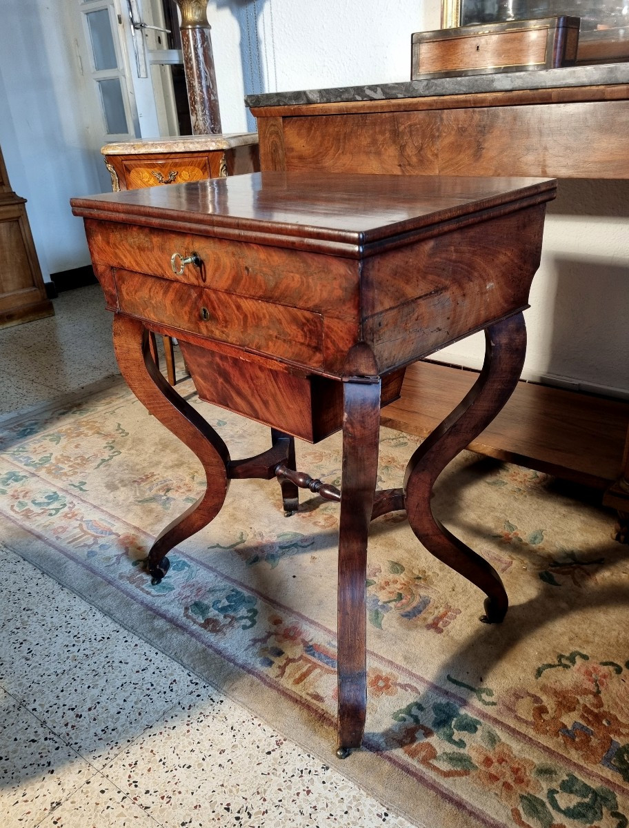 Restoration Worker In Flamed Mahogany, 19th Century-photo-2