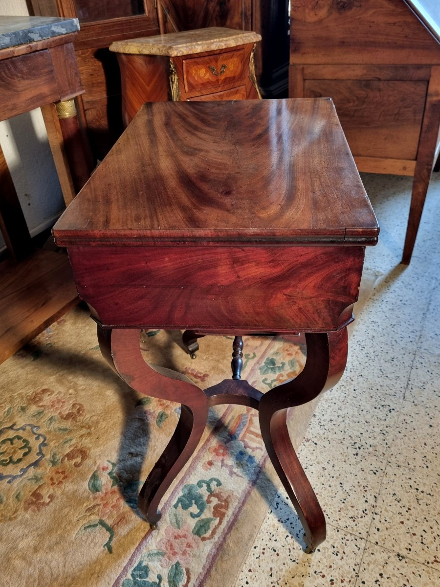 Restoration Worker In Flamed Mahogany, 19th Century-photo-3