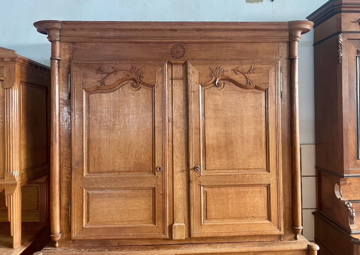 Two-body Louis XV Sideboard In Oak From The 19th Century.-photo-4