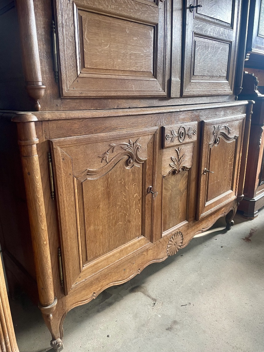 Two-body Louis XV Sideboard In Oak From The 19th Century.-photo-1