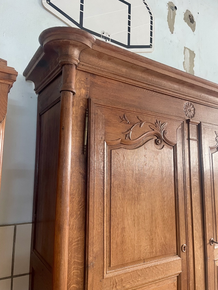 Two-body Louis XV Sideboard In Oak From The 19th Century.-photo-2